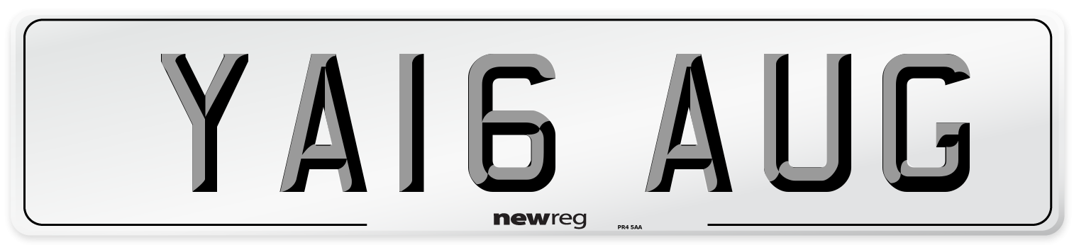 YA16 AUG Number Plate from New Reg